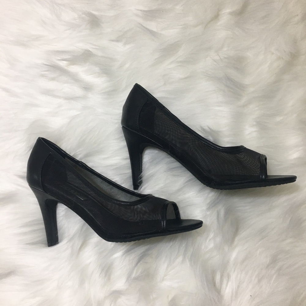 Women Rialto Shoes Black High Heel Peep Toe 8.5 M